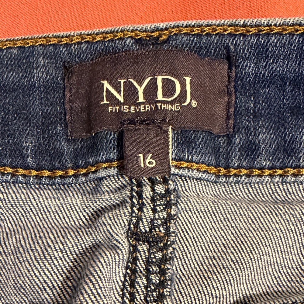 NYDJ Women's Marilyn Blue Straight Leg Jeans